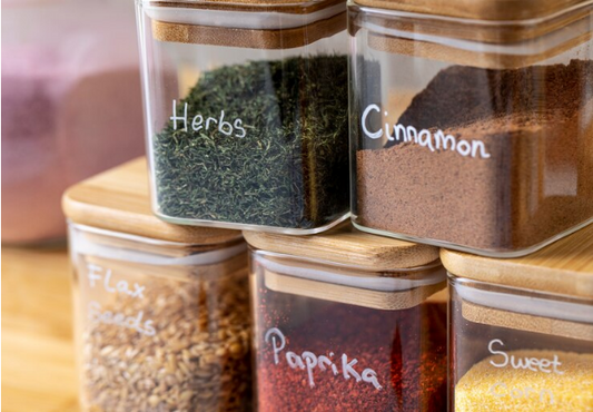 Herbs and Spice (24 Square Spices Jar and Stickers)